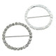 Round Diamante Silver Slider Buckles - (Pack of 10)